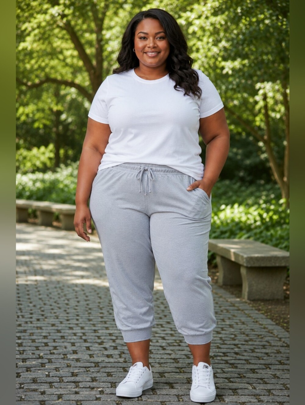 Nike Yoga DriFit Plus Size Women's Gray Training Jogger Capris 7/8 Length 3X - Picture 16 of 16